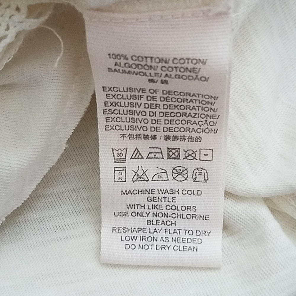 Free People Crochet Inset T Shirt Size XS - Picture 8 of 8